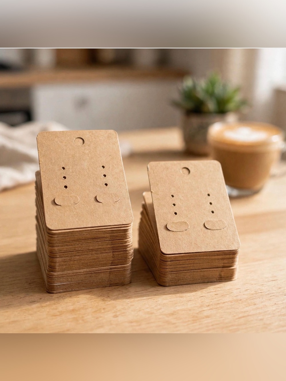 100 pcs Kraft Earring Display Card - Brown